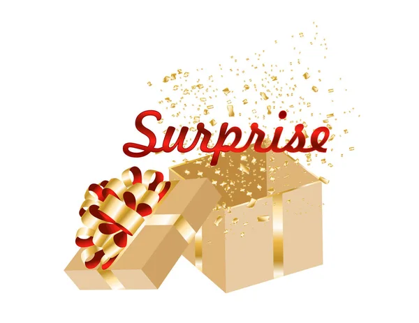 Gift Box Open Surprise — Stock Vector
