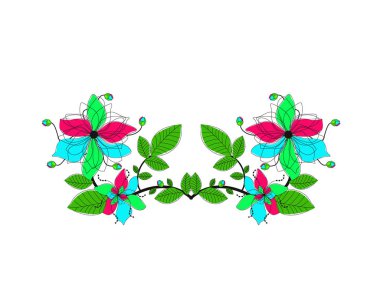 İzole desenleri çiçek dekorasyonu