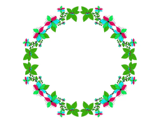 パターンの花のインテリア フレーム — ストックベクタ