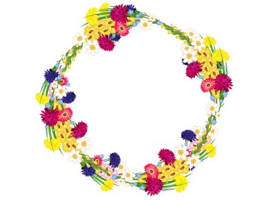 Çerçeve çiçekler izole dekor