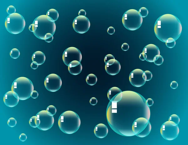Seifenblasen Auf Blauem Hintergrund — Stockvektor