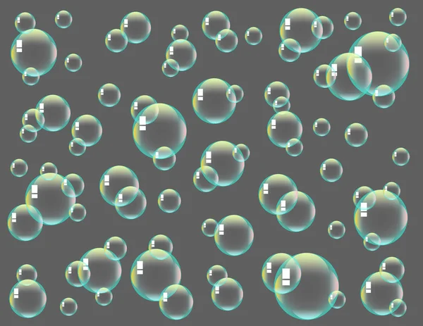 Seifenblasen Hintergrund Isoliert — Stockvektor