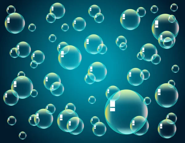 Bulles Savon Sur Fond Bleu — Image vectorielle