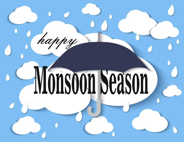 Happy Monsoon Season Cards — Stock Vector