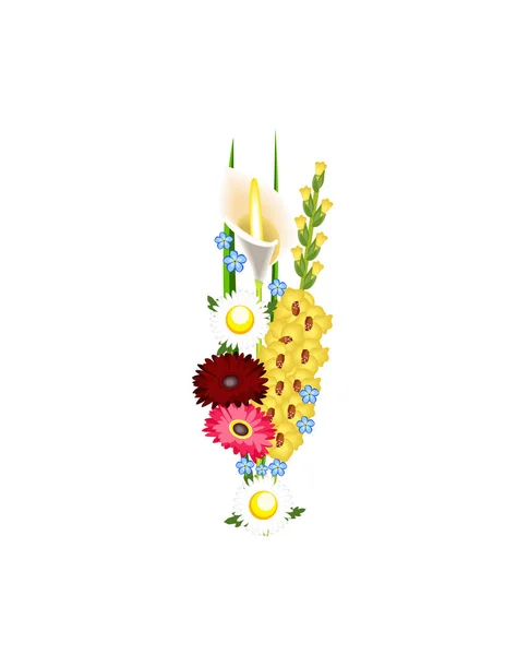 Ramo Flores Decoración — Vector de stock
