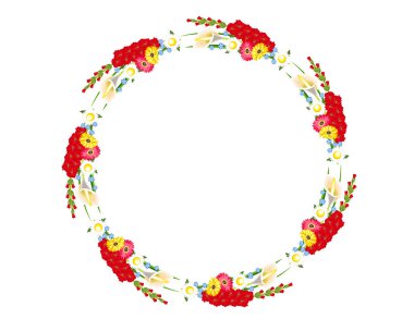 Çerçeve çiçekler izole dekor