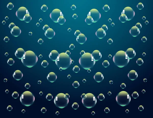 Bulles Savon Sur Fond Bleu — Image vectorielle