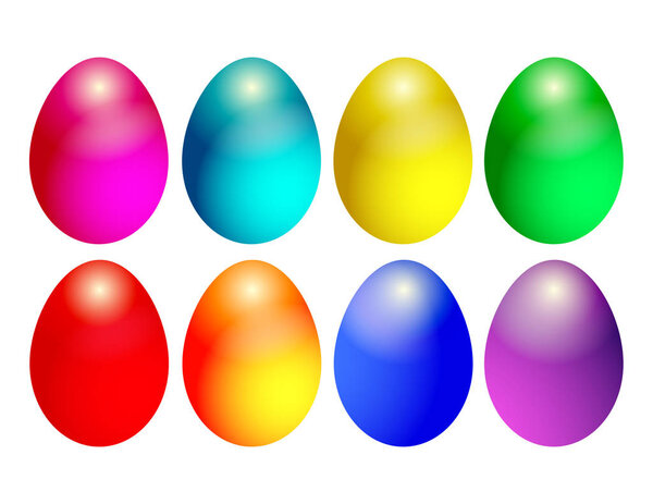 Easter eggs of different colors