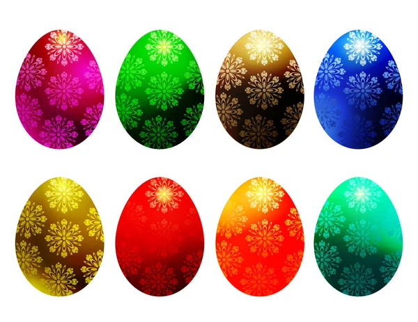 Huevos Pascua Diferentes Colores — Archivo Imágenes Vectoriales