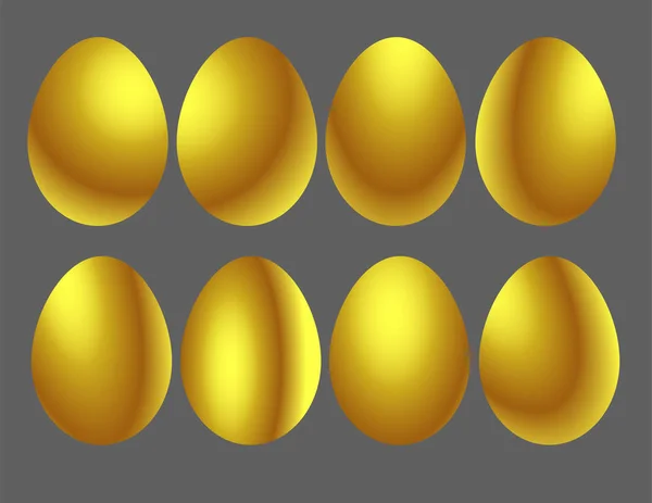 Páscoa Ovos Decoração Ouro — Vetor de Stock