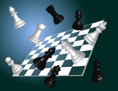Satranç 3d afiş dekor