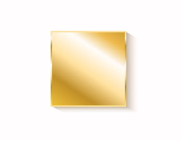 Pegatina Cuadrada Oro Aislada — Vector de stock