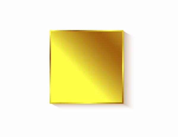 Gouden Vierkante Sticker Geïsoleerd — Stockvector