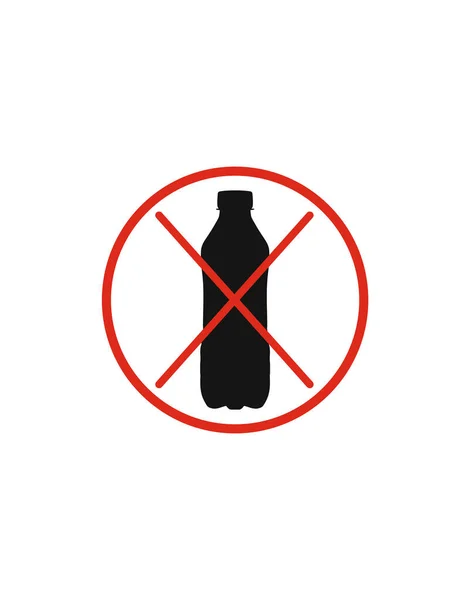 Señal Prohibición Botella Plástico — Vector de stock
