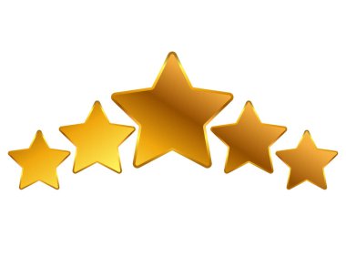 Beş yıldız izole dekor