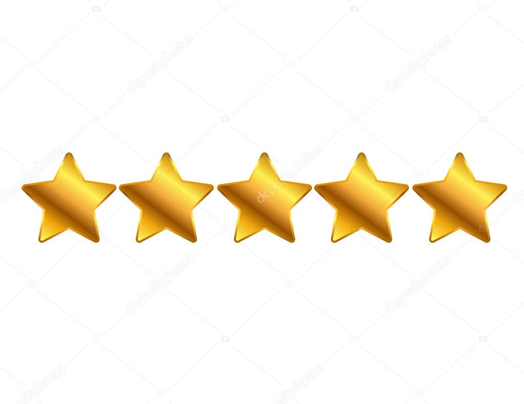 Five stars isolated decor