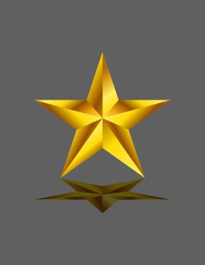 Altın yıldız izole dekor