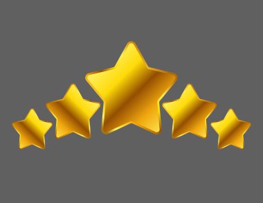 Beş yıldız izole dekor