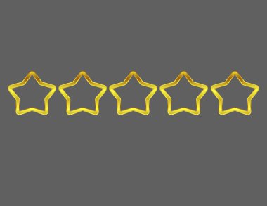 İzole beş altın yıldız 