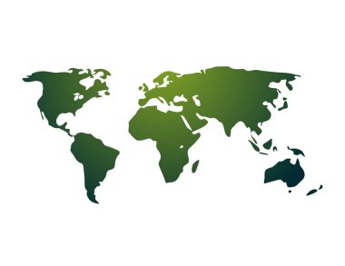 Beyaz arkaplanda dünya haritası