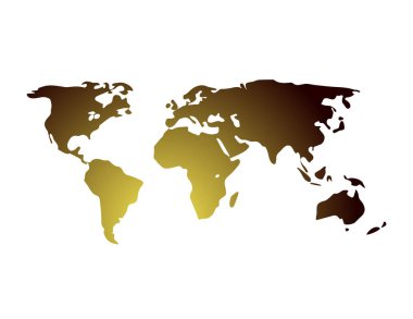 Beyaz arkaplanda dünya haritası