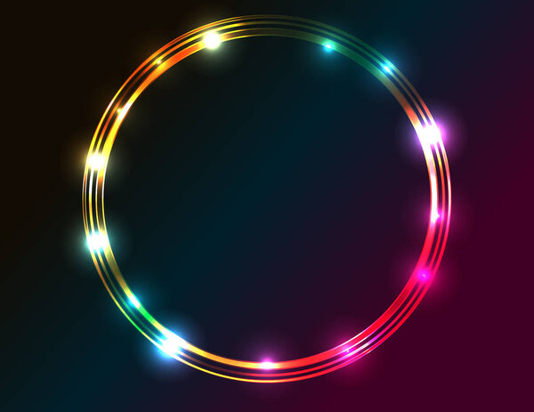 Неоновая круглая рамка
