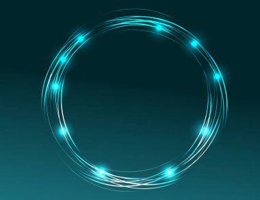 Neon canlı yuvarlak çerçeve dekor