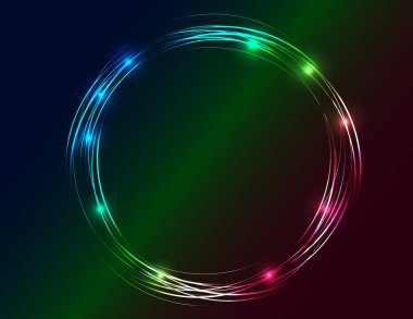 Neon canlı yuvarlak çerçeve dekor