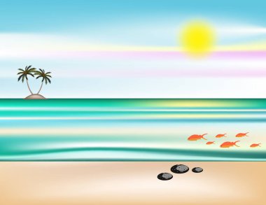 Deniz güneşi plaj arka plan dekor