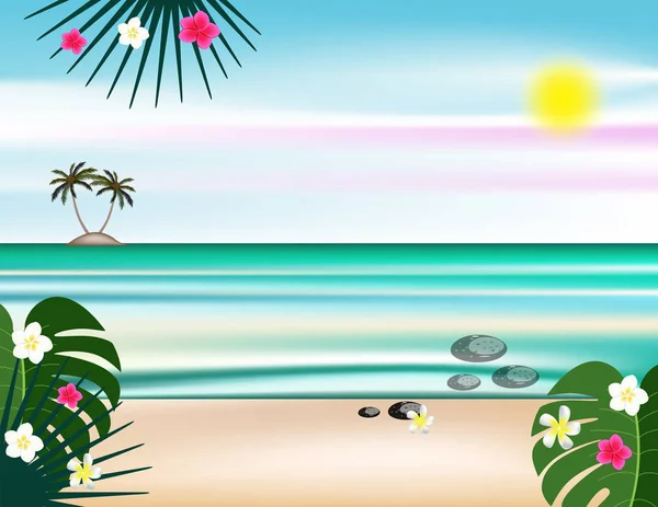 Sea Sun Beach Background Decor — Stock Vector