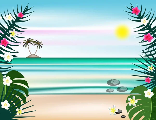 Sea Sun Beach Bakgrund Dekor — Stock vektor