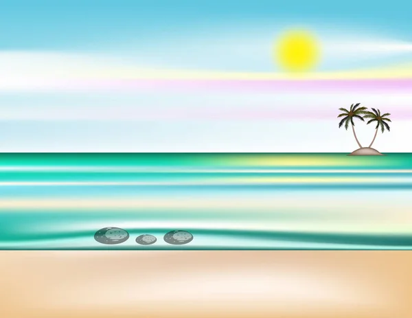 Sea Sun Beach Background Decor — Stock Vector