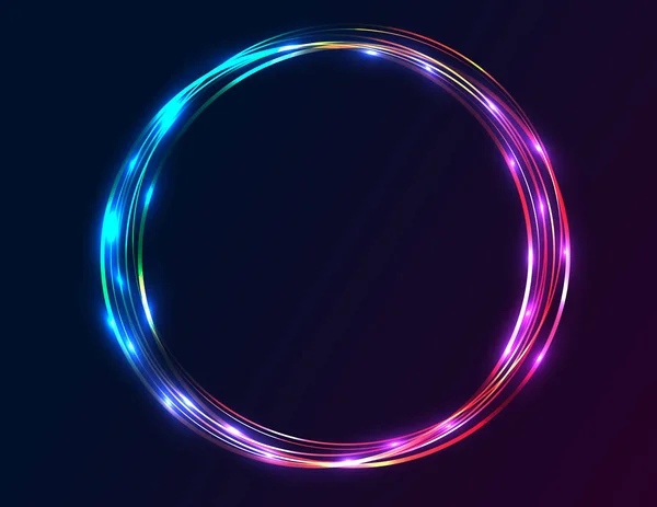 Neon yuvarlak çerçeve parlak dekor