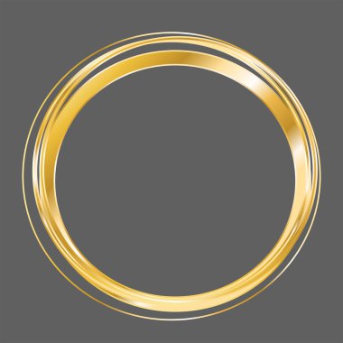 Çerçeve yuvarlak altın dekor izole