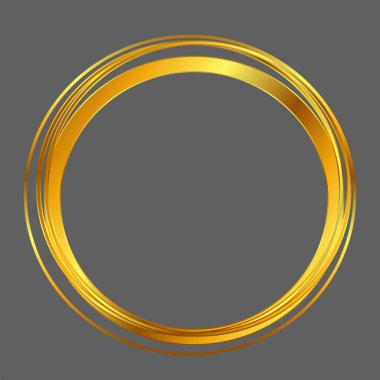 Çerçeve yuvarlak altın dekor izole