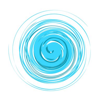 Beyaz arka planda huni mavisi