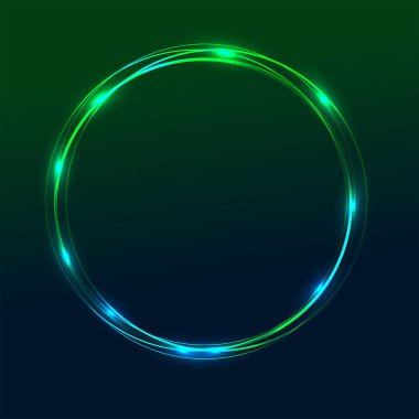 Neon yuvarlak çerçeve parlaklık dekor