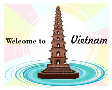 Vietnam doğa mimarisi afiş dekor