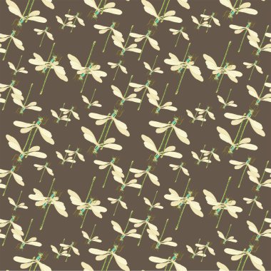 Dragonflies böcekler Dikişsiz desen dekor