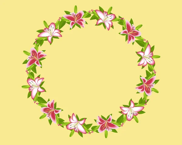 Dekorace Květů Lily — Stockový vektor