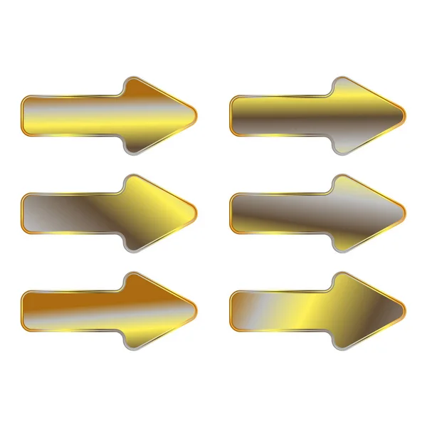 Pilar Pekare Isolerad Gulddekor — Stock vektor