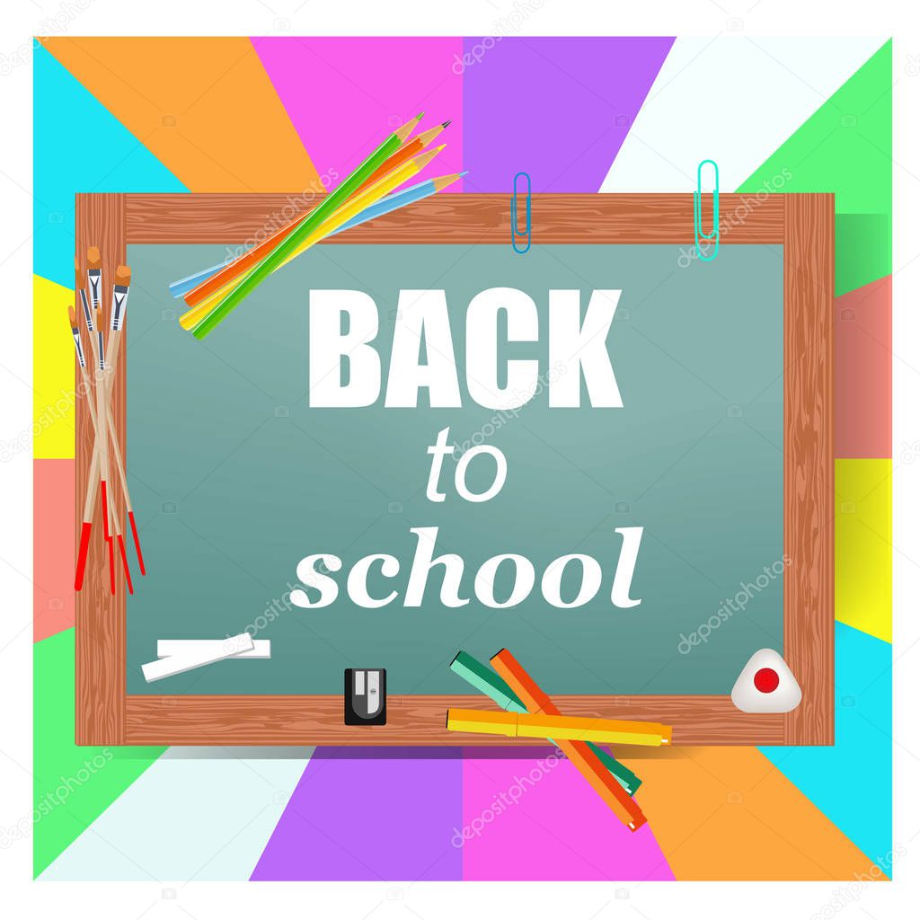 Back to school stationery banner