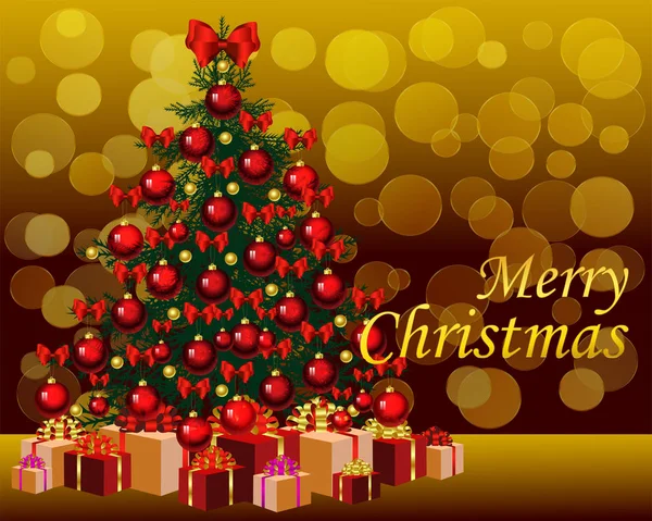 Merry Christmas Greeting Card Decor — Stock Vector