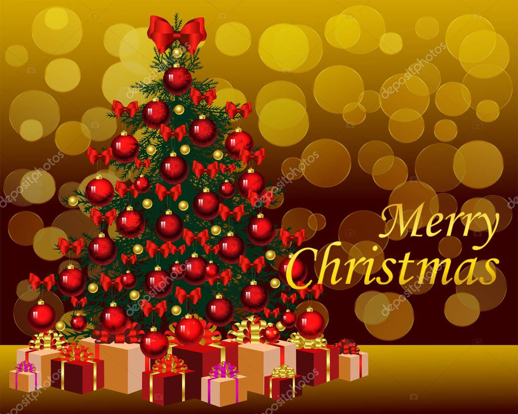 Merry Christmas greeting card decor