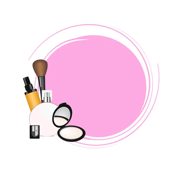 Cosmética Femenina Sobre Fondo Blanco — Vector de stock