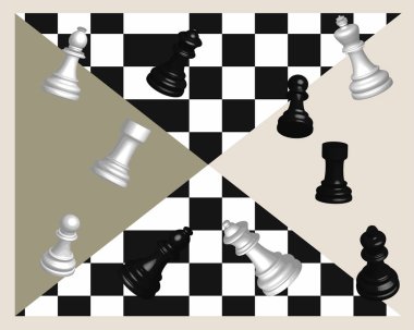 Satranç ve satranç tahtası 3d afiş