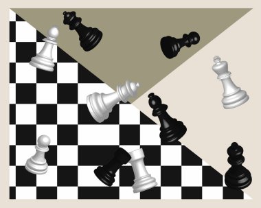 Satranç ve satranç tahtası 3d afiş