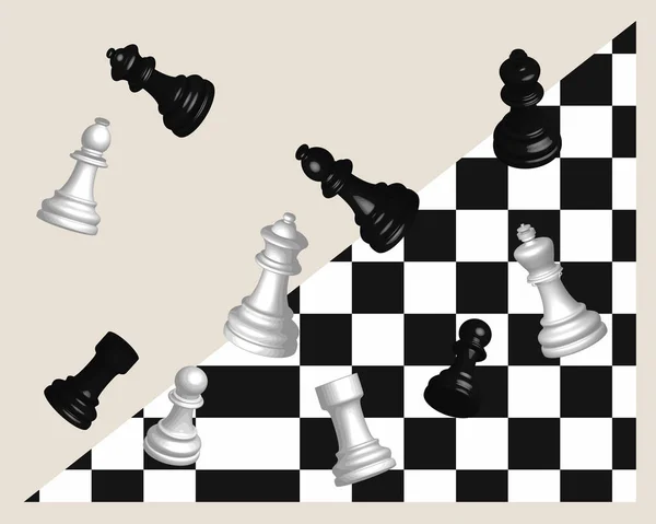 Šachy Šachovnice Skládanky — Stockový vektor