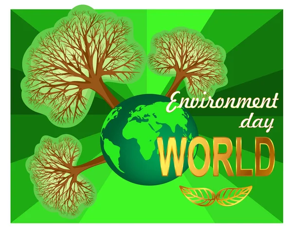 Carte Voeux Journée Mondiale Environnement — Image vectorielle