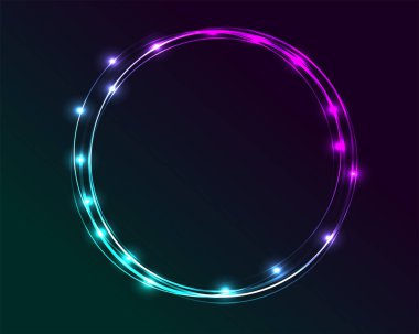 Neon canlı yuvarlak çerçeve dekor